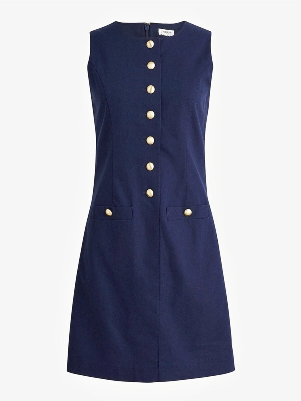 NWT J.Crew Linen-blend button-front mini dress Blue Size 10 $128.00